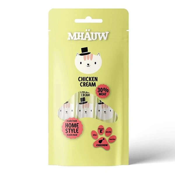 MHAUW Tavuklu Kremalı Sıvı Kedi Ödülü 15gr 4lü
